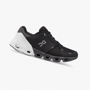 Black / White On Cloudflyer 4 Wide Women Running Shoes | 194DPAVTE