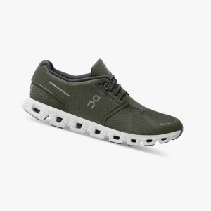 Olive / White On Cloud 5 Men Running Shoes | 015RDQZLC