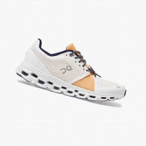 White On Cloudstratus Women Road Running Shoes | 350ZACSGY