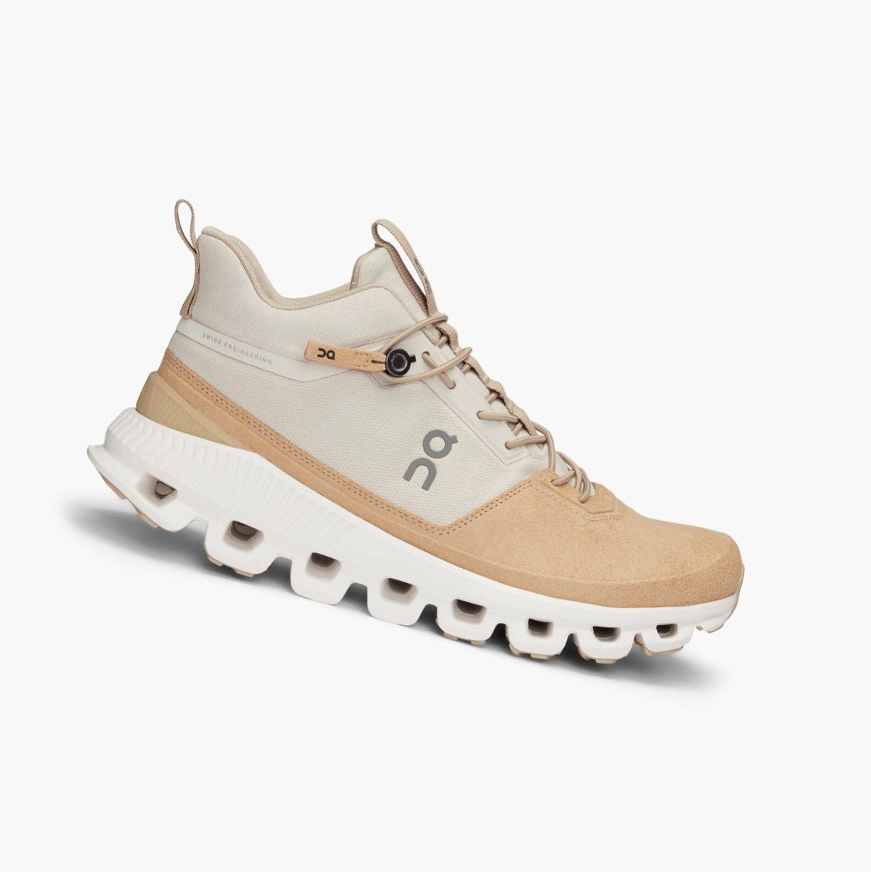 Beige On Cloud Hi Women Road Running Shoes | 642VUAEIT