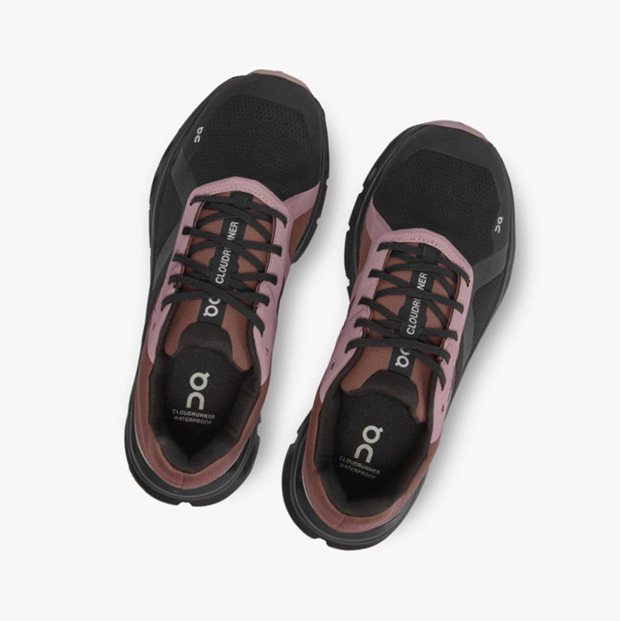 Black / Purple On Cloudrunner Waterproof Women Running Shoes | 640WEOSAT