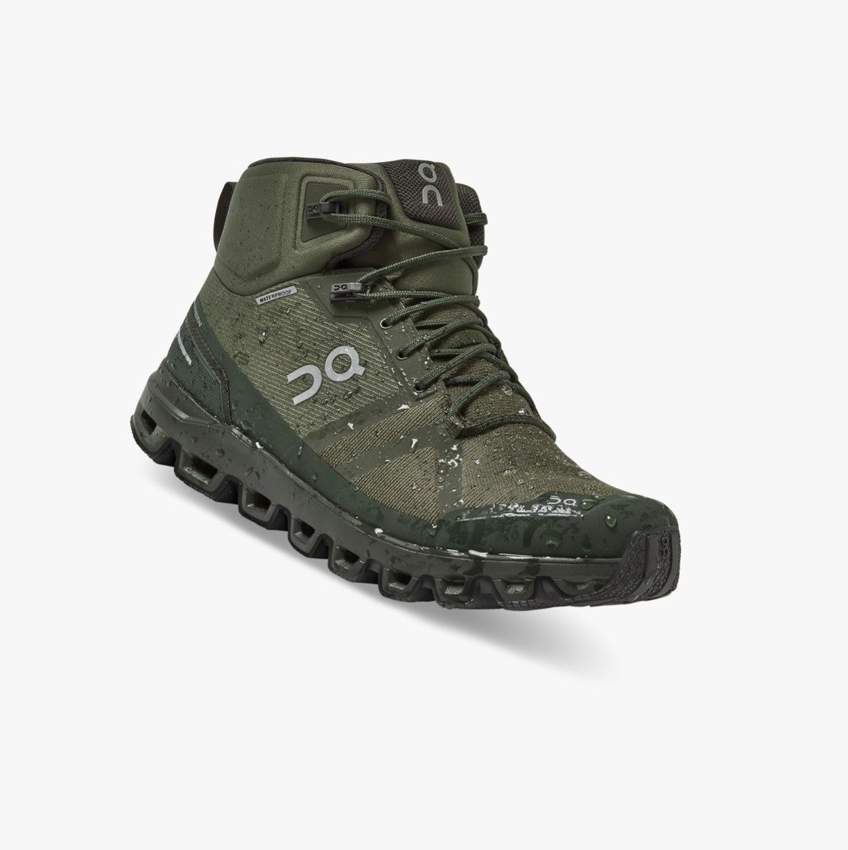 Olive On Cloudrock Waterproof Men Hiking Boots | 096WBFKVL