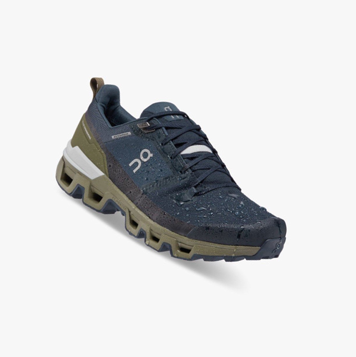 Olive On Cloudwander Waterproof Men Running Shoes | 847ITAMNK