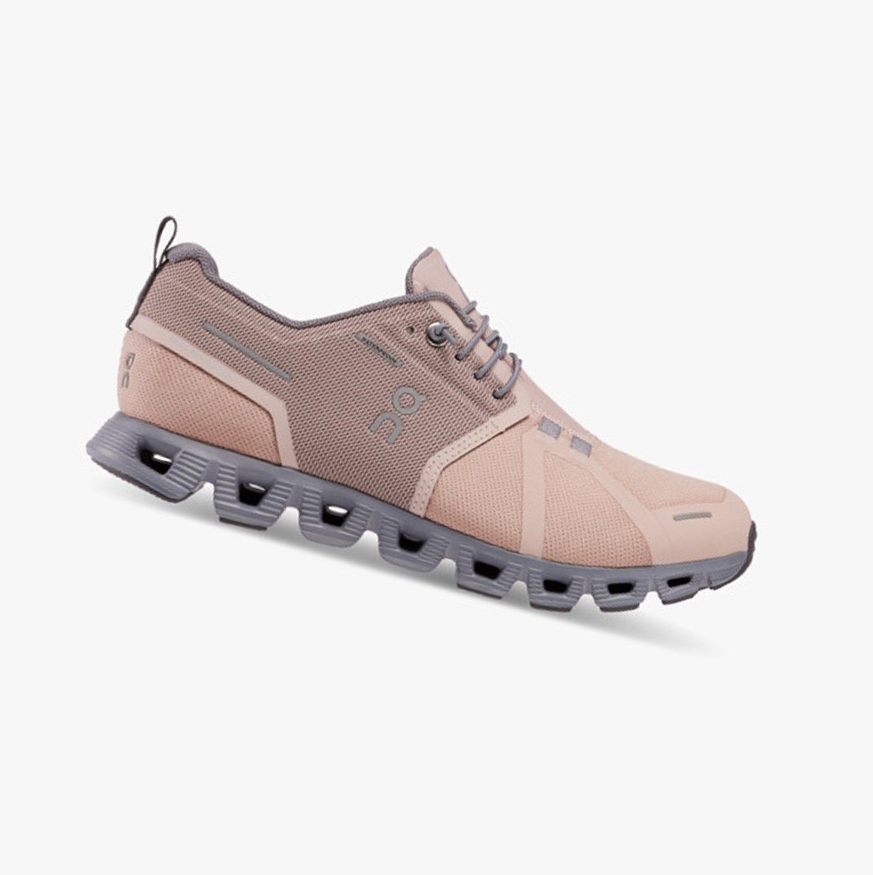 Rose / Khaki On Cloud 5 Waterproof Women Running Shoes | 136PTRMYD