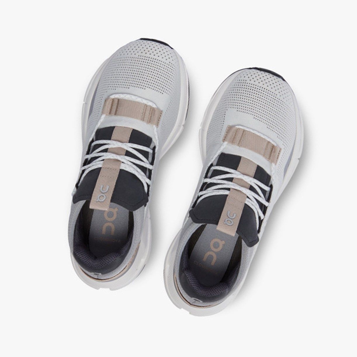 White / Brown On Cloudnova Women Sneakers | 710IJRABN