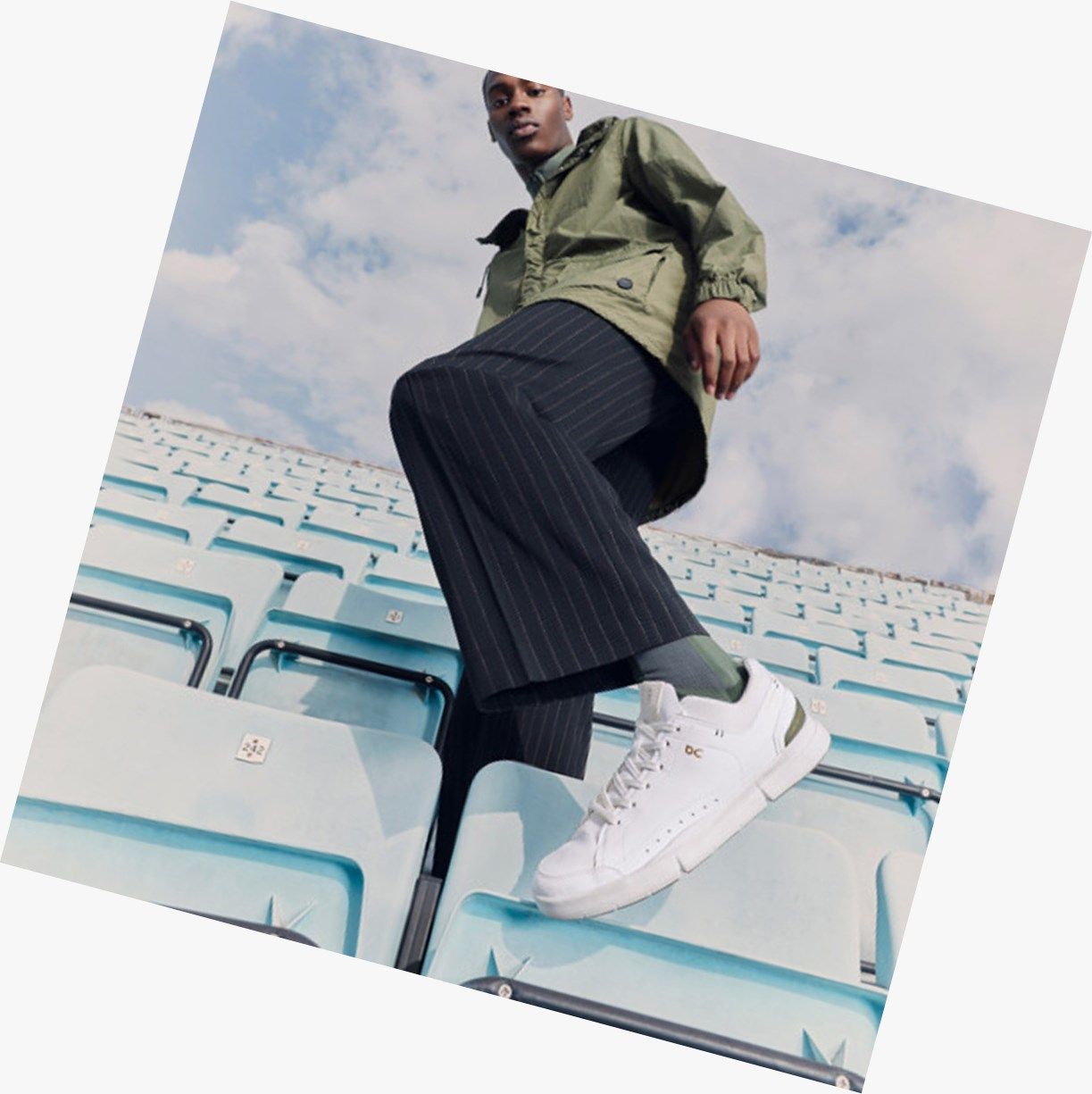 White / Green On The Roger Centre Court Men Sneakers | 723ARLQGV