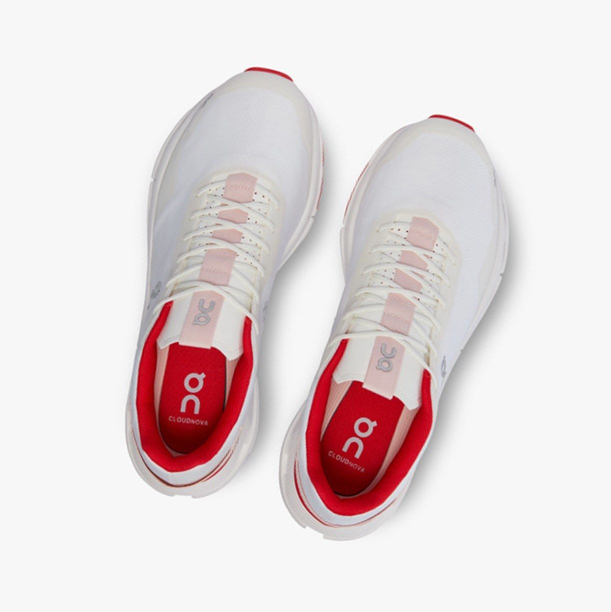 White / Red On Cloudnova Form Men Running Shoes | 735JQTGDE