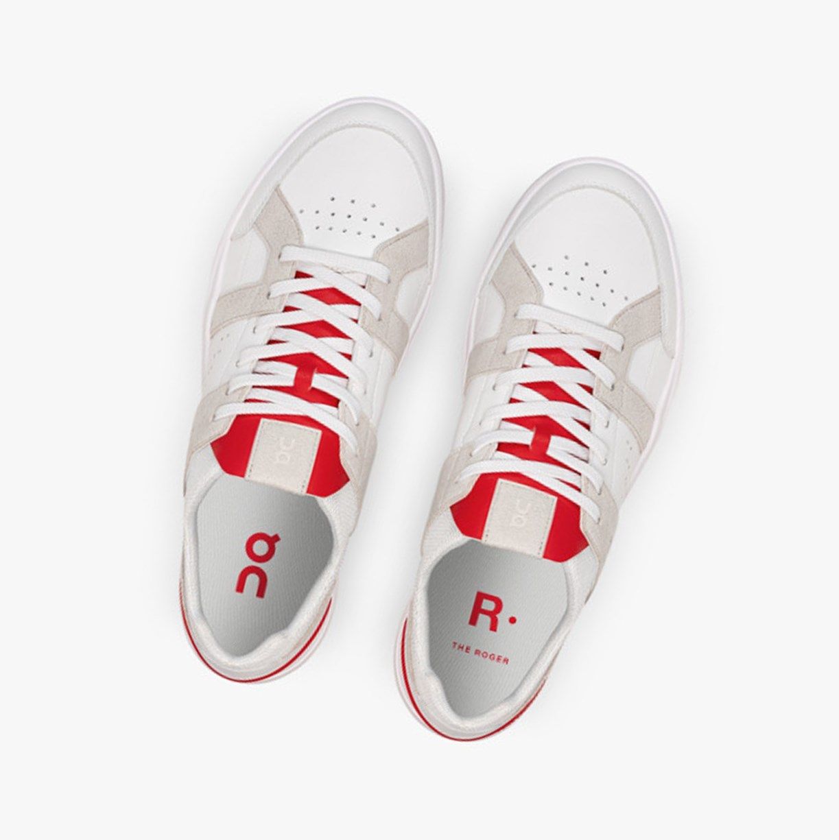 White / Red On The Roger Clubhouse Men Sneakers | 052ZBJHTQ